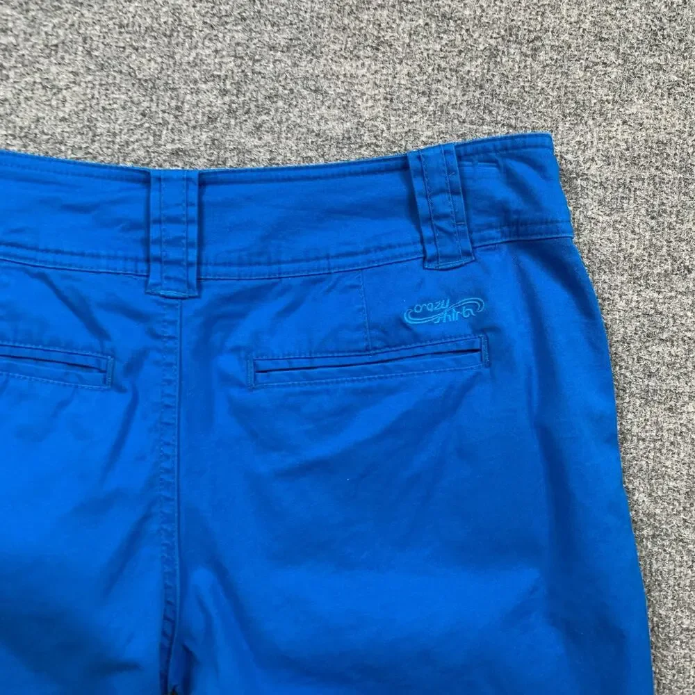 Crazy Shirts Shorts Women 4 Mid Rise Bermuda Stretch Cotton Pocket Zip Fly Chino